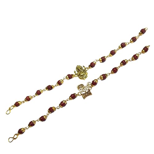 Wonder Care Rakhi für Rakshabandhan Designer Rudraksha Rakhi für Bhaiya und Bhabi Raksha Bandhan Paar Rakhi Set mit 2 Geschenken für Bruder und Bhabhi von Wonder Care