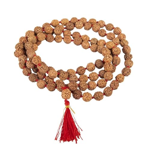 Wonder Care WC-zertifizierte Rudraksha-Mala-Perlen, 5 Gesichter (Panchmukhi), authentische echte 10 mm Rudraksha-Perlen, Japa-Mala-Perlen, 2 Einheiten, 108 + 1 Perlen, 59,6 cm von Wonder Care