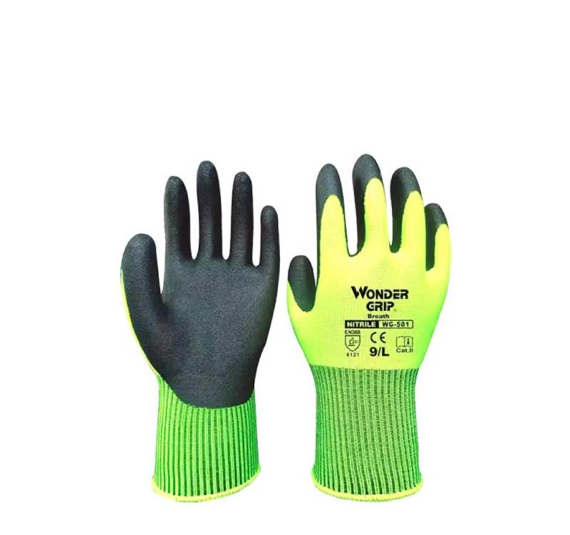 Wonder Grip Arbeitshandschuhe 3 Paar Gartenhandschuhe Nitril Damen/Herren Schnittschutz atmungsaktiv von Wonder Grip