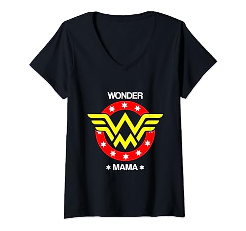 Damen Wonder Mama Damen T-Shirt für Anlässe T-Shirt mit V-Ausschnitt Damen Wonder Mama Damen T-Shirt für Anlässe T-Shirt mit V-Ausschnitt von Wonder Mama Woman