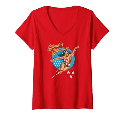 Wonder Woman Vintage T-Shirt mit V-Ausschnitt von Wonder Woman