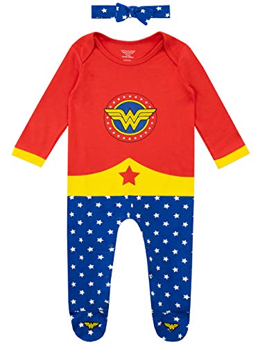 Wonder Woman Baby Mädchen Schlafstrampler und Stirnband Mehrfarbig 86 von Wonder Woman