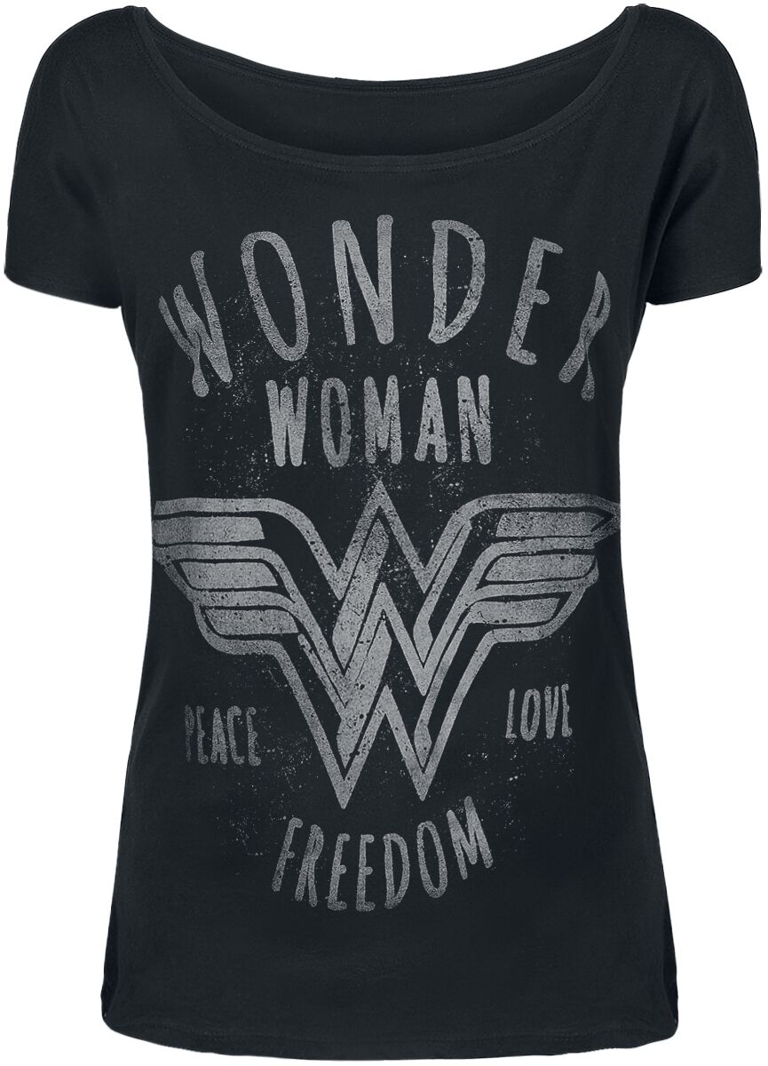 Wonder Woman - DC Comics T-Shirt - Freedom - XL bis 4XL - für Damen - Größe 4XL - schwarz  - Lizenzierter Fanartikel von Wonder Woman