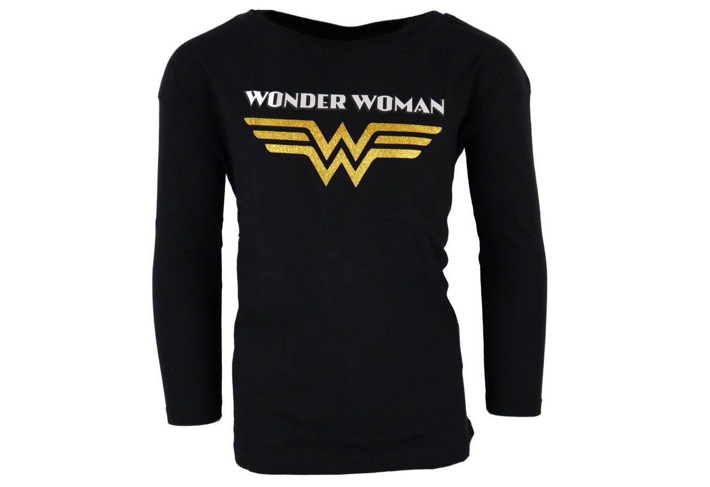 Wonder Woman Langarmshirt Kinder Shirt Gr. 128 bis 158, Baumwolle, Schwarz von Wonder Woman