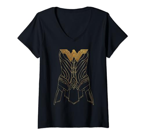 Wonder Woman Movie Armor Outline T-Shirt mit V-Ausschnitt von Wonder Woman