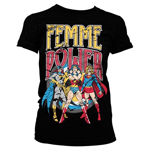 Wonder Woman Offizielles Lizenzprodukt Femme Power Damen T-Shirt (Schwarz), Large von Wonder Woman