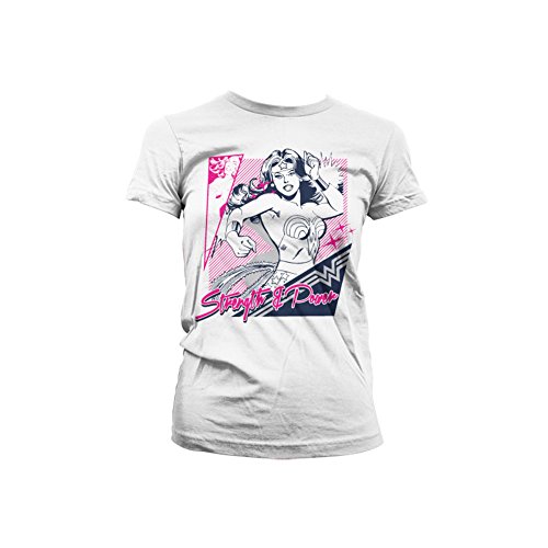 Wonder Woman Offizielles Lizenzprodukt Strength & Power Damen T-Shirt (Weiß), Small von Wonder Woman