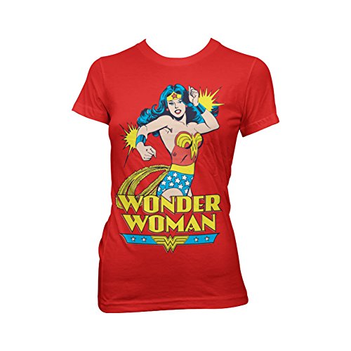Wonder Woman dames T-shirt rood - Superhelden merchandise strips von Wonder Woman