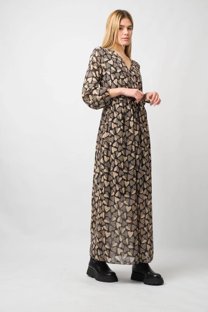 Langärmeliges Graues Blumenkleid, Maxikleid, Lockere Styles, Kleid Für Frauen von WonderNikShop