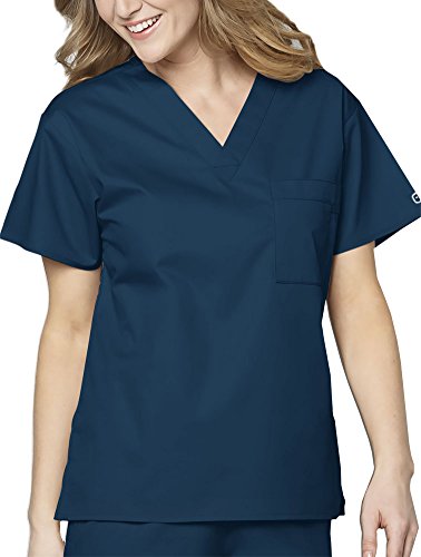 WonderWink Damen Unisex V-Neck Scrub Top Medizinisches Schlupfhemd, Karibikblau, XS von WonderWink