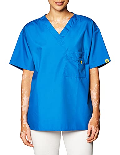 WonderWink Herren Alpha-Unisex V-Neck Top Medical Scrubs, Königsblau, M von WonderWink