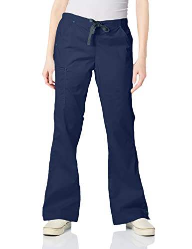 WonderWink Wonderflex Grace Damen-Cargohose mit ausgestelltem Bein, Navy, Large Zierlich von WonderWink