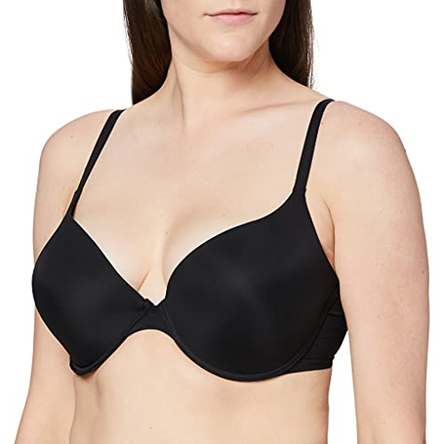 Wonderbra Damen Ultimate Silhouette T-Shirt BH aus Mikrofaser und Baumwolle nahtlos natürlicher Push-Up Effekt , Silhouette Micro BHschwarz, 80A von Wonderbra