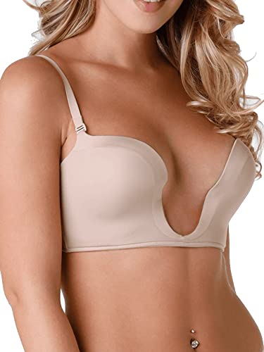 Wonderbra Damen ULTIMATE PLUNGE Push-Up BH mit tiefem Ausschnitt , Plunge Braskin, 75A von Wonderbra