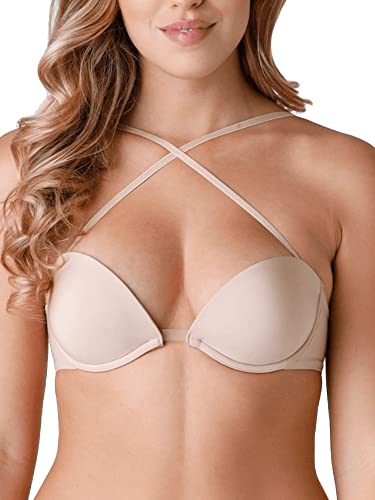 Wonderbra Damen Multiposition Bra Variabler Mit Vielen Verstellmöglichkeiten Push-up BH, Hautfarbe, 80A EU von Wonderbra