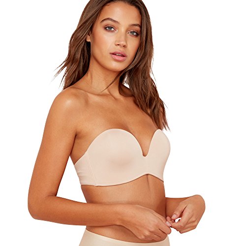 Wonderbra Damen Ultimate Strapless trägerloser BH nahtlos starker Halt Push-Up , Strapless-BHskin, 85B von Wonderbra