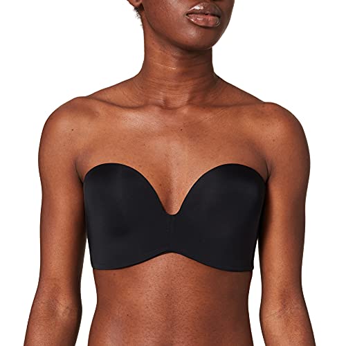 Wonderbra Damen Trägerloser BH Perfect Strapless BH Einfarbig, Schwarz (SCHWARZ 1001), 80F (Herstellergröße: 36E) von Wonderbra