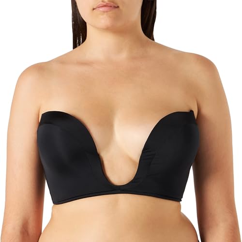 Wonderbra Damen Ultimate Push-up Bh Mit Tiefem Ausschnitt Plunge Bra, Schwarz, 75B EU von Wonderbra