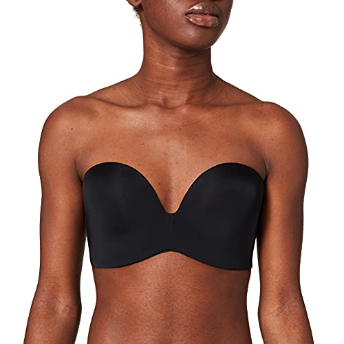 Wonderbra Damen Ultimate Strapless Trägerloser Nahtlos Starker Halt Push-up BH, Schwarz, 70G EU von Wonderbra