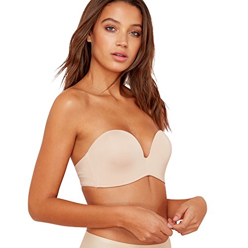 Wonderbra Damen Ultimate Strapless trägerloser BH nahtlos starker Halt Push-Up , Strapless-BHskin, 80 I von Wonderbra