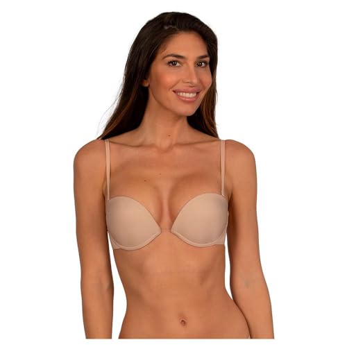 Wonderbra Damen Multiposition Bra Variabler Mit Vielen Verstellmöglichkeiten Push-up BH, Hautfarbe, 70A EU von Wonderbra