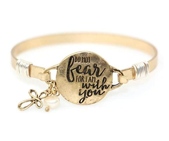 Fürchte Nicht, Dass Ich Mit Dir Bin, Schöner Christlicher Armreif Drahtdesign Und Kreuz Charm Perle Fürchte Nicht, Dass Ich Mit Dir Bin, Schöner Christlicher Armreif Drahtdesign Und Kreuz Charm Perle von Wonderent