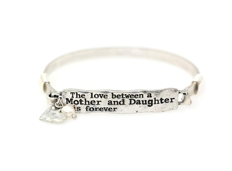 The Love Between A Mother & Daughter Is Forever" Ermutigender Armreif Mit Draht-Design Und Süßem Herz Charm Perle The Love Between A Mother & Daughter Is Forever" Ermutigender Armreif Mit Draht-Design Und Süßem Herz Charm Perle von Wonderent