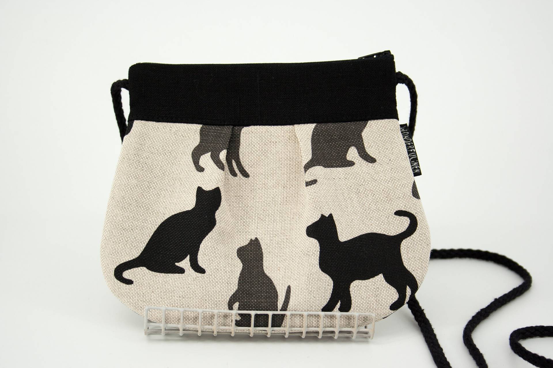 Kleine Crossbody Katzen Geldbörse, Leinen Geldbörse Für Frauen, Handgemachte von WonderfuLinen