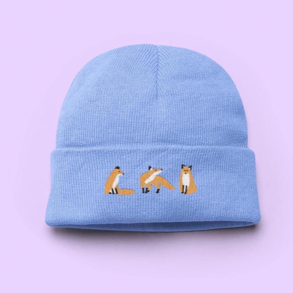 Fuchs Stickmütze Beanie Mütze, Vegan Fuchs Stickmütze Beanie Mütze, Vegan von WonderfulWorldx