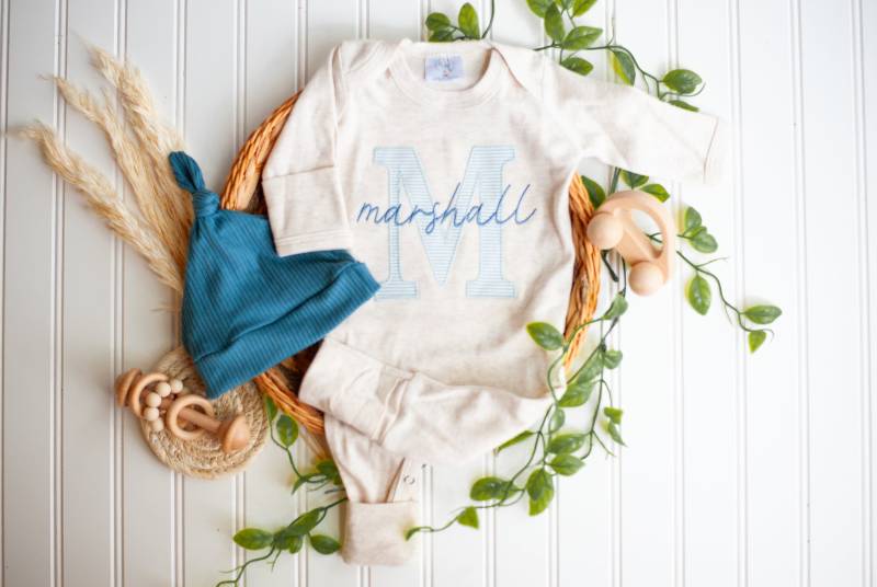 Baby Strampelanzug Mit Handschuhe, Füßchen Und Mütze, Personalisiert, Geschenk, Geschenk Für Baby, Junge von WonderfullyMade13914