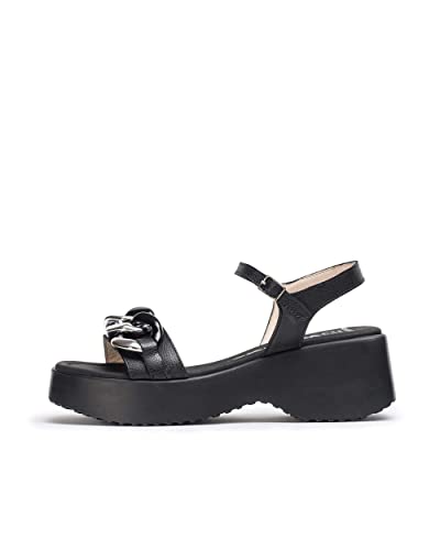 Wonders Black Claire Sandal Black 41 von Wonders