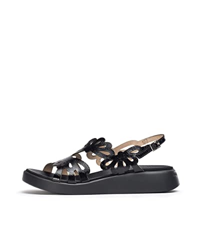 Wonders Black Margarita Sandal Black 39 von Wonders