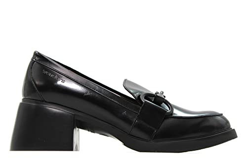 Wonders - G-6121 Schwarz - Lederschuh mit breitem Absatz, Gummisohle, für: Damen, Schwarz , 40 EU von Wonders