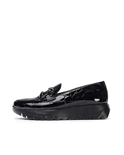 Wonders Black Yara Moccasin para Mujer Black 39 von Wonders