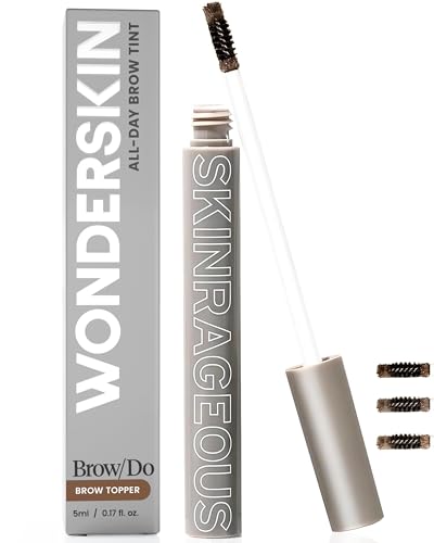 Wonderskin Brow/Do Augenbrauen-Gel-Topper - Skinrageous Augenbrauen-Tint-Mascara für den ganzen Tag, lang anhaltender, wasserfester und wischfester Augenbrauen-Gel-Topper (Dunkelbraun) von Wonderskin