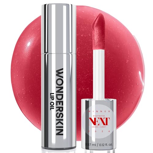 Wonderskin Lip Rehab Serum Oil – Getöntes Lippenöl für Frauen, feuchtigkeitsspendend, pflegend und nicht klebrig mit roter Tönung für trockene Lippen (Amour) von Wonderskin