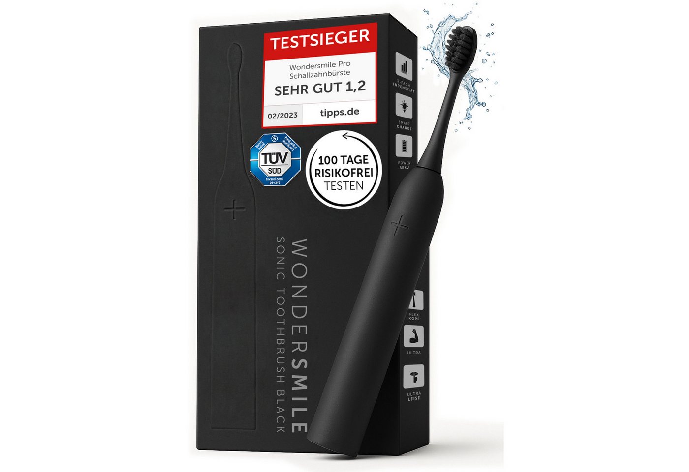 Wondersmile Schallzahnbürste Elektrische Zahnbürste - Testsieger 2025 - 100 Tage risikofrei testen, Aufsteckbürsten: 1 St., Integrierter Zungenreiniger Wondersmile Schallzahnbürste Elektrische Zahnbürste - Testsieger 2025 - 100 Tage risikofrei testen, Aufsteckbürsten: 1 St., Integrierter Zungenreiniger von Wondersmile