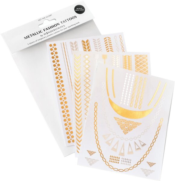 Wonderstripes Metallic Fashion-Tattoos - Classic-Set 3 Bögen Wonderstripes Metallic Fashion-Tattoos - Classic-Set 3 Bögen von Wonderstripes