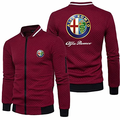 Unisex Sportjacke, Alfa Ro-meo Baseball Jacke Herren, Herbst Winter Übergangsjacke Unisex Baseballjacke-Red||L von Wondi