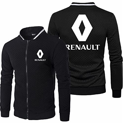 Wondi Unisex College Jacke, R.E.N.A.U.L.T Unisex Baseballjacke, Casual Sportjacke Übergangsjacke Motorradjacke-Black||XL von Wondi