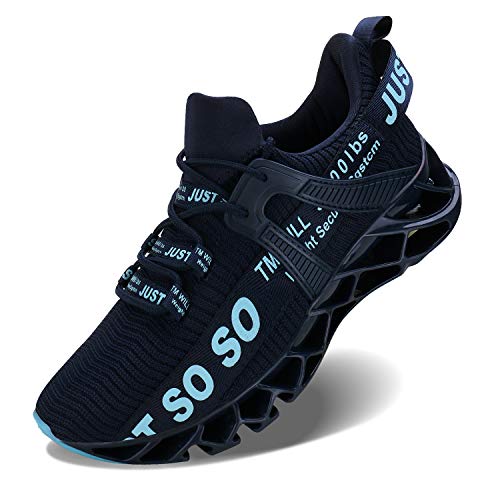 Wonesion Herren Fitness Laufschuhe Atmungsaktiv rutschfeste Mode Sneaker Sportschuhe,5 Blau,40 EU von Wonesion