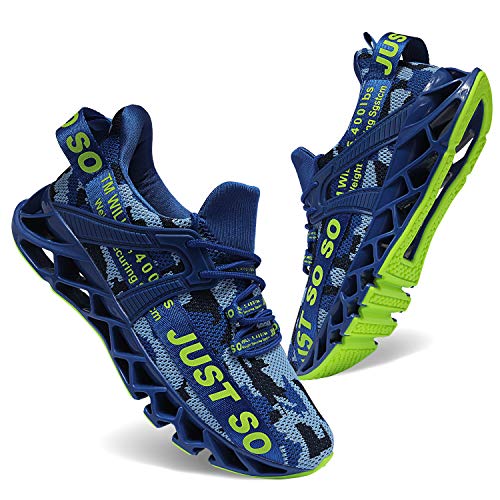 Wonesion Schuhe Herren Laufschuhe Straßenlaufschuhe Herren Sneaker Leichtathletikschuhe Schuhe, Tarnung blau, EU46 von Wonesion