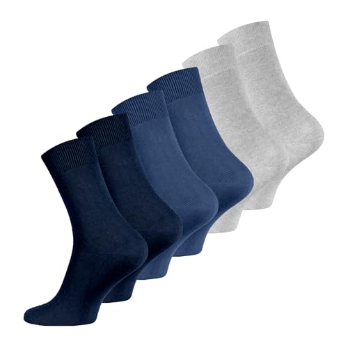6 Paar Herren Bambussocken, Komfortable, Atmungsaktive Socken aus echtem Bambusgarn, Unsichtbare Nähte, Super Weich, 40-45 (DE/NL/SE/PL, Alphanumerisch, Einheitsgröße, Regular, Regular, Mix-3) von Wonky Line