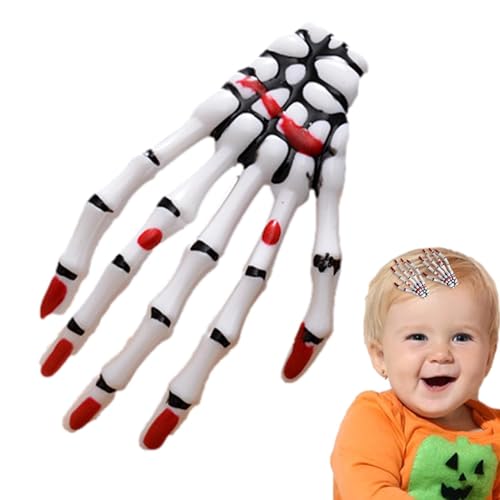 Wonsfuleu Totenkopf-Hand-Haarspange, Halloween-Skelett-Haarspange | Goth Haarschmuck - Augapfel-Haar-Accessoires für Mädchen, Halloween-Haar-Accessoires, modisch, Punk, Rock, Teufelskralle, von Wonsfuleu