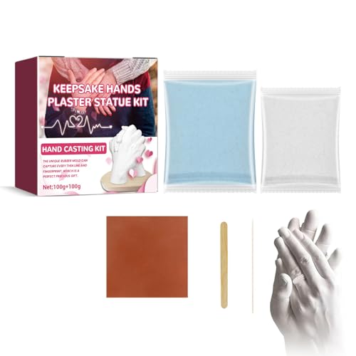 Wonsters 100g Handabdruck Set Paare,Handabdruck,3D Gipsabdruck Set, DIY Gips Statue Modelling Kit, Hände Paar Geschenke Personalisierte Geschenke Männer & Frauen Gibshandabdruck cream (6) von Wonsters