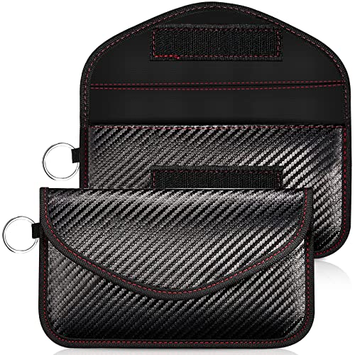 Faraday Tasche Handy, 2 Stück Signal Blocker Tasche Abschirmung Anti-Tracking RFID-Signalblockierung Faraday Bag für Handy Sichtschutz und Autoschlüssel Anti-hacking Hülle Blocker (Schwarz Roter Rand) Faraday Tasche Handy, 2 Stück Signal Blocker Tasche Abschirmung Anti-Tracking RFID-Signalblockierung Faraday Bag für Handy Sichtschutz und Autoschlüssel Anti-hacking Hülle Blocker (Schwarz Roter Rand) von Wonwood_direct