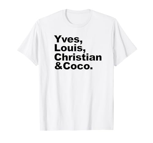 WooTeeWoot Yves Louis Christian und Coco klassisches französisches Designer T-Shirt, Herren, Kurzarm, Weiß, S von WooTeeWoot