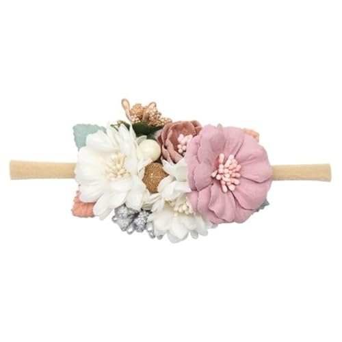 Wooauto Baby Haarband,Blume Elastisches Haarband Haarschmuck Weiche Neugeborene Kleinkind Haarschmuck Baby Mädchen Nylon Stirnbänder Blume Elastisches Haarband Zubehör Für Babys Und Mädchen,Typ 3 von Wooauto