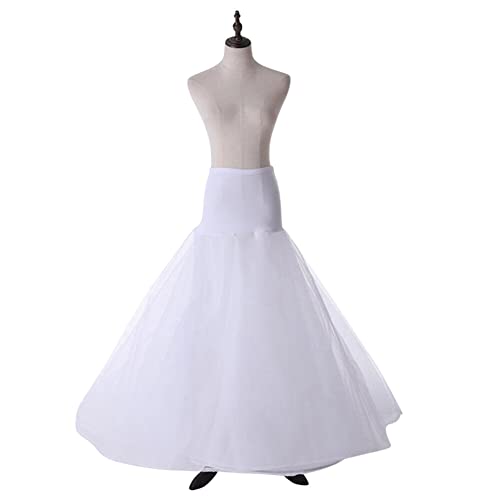 Wooauto Damen Lang Reifrock Brautkleid Unterrock Crinoline Petticoat A-Linie Abendkleider Ballkleider Promkleider Hochzeitskleider Vintage Krinoline Underskirt fur Hochzeit Karneval Halloween,Weiß von Wooauto