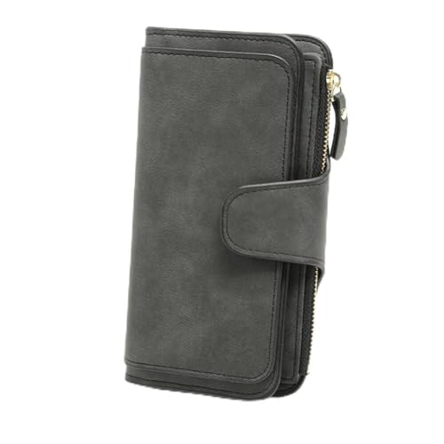 Wooauto Damen Schnallen Geldbörse,Damen-Geldbörse Großes Fassungsvermögen Elegante Münzbörse Pu-Leder-Geldbörse Mit Mehreren Steckplätzen 18,8cm X 9,8cm X 2,5cm Für Weihnachten,Erntedankfest,Muttertag von Wooauto